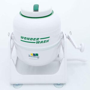 The Laundry Alternative WonderWash manual off-grid washing machine in white with hand crank