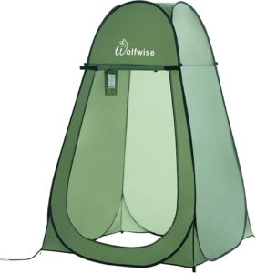 WolfWise pop-up tent for privacy, used alongside other Off-Grid Shower Solutions for complete outdoor hygiene