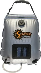 Durable solar shower bag from Advanced Elements, a popular Off-Grid Shower Solution for camping and van life