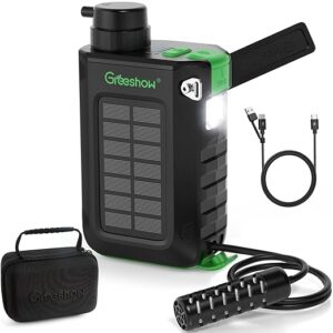 Greeshow electric solar water purifier with multi-stage filtration and crank-powered backup