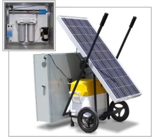 Aquapura solar water purifier with UV technology for off-grid home water sterilization