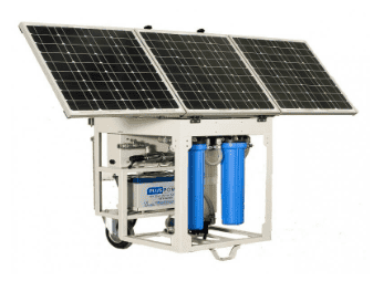 Portable solar water purifier using desalination to convert seawater into drinking water